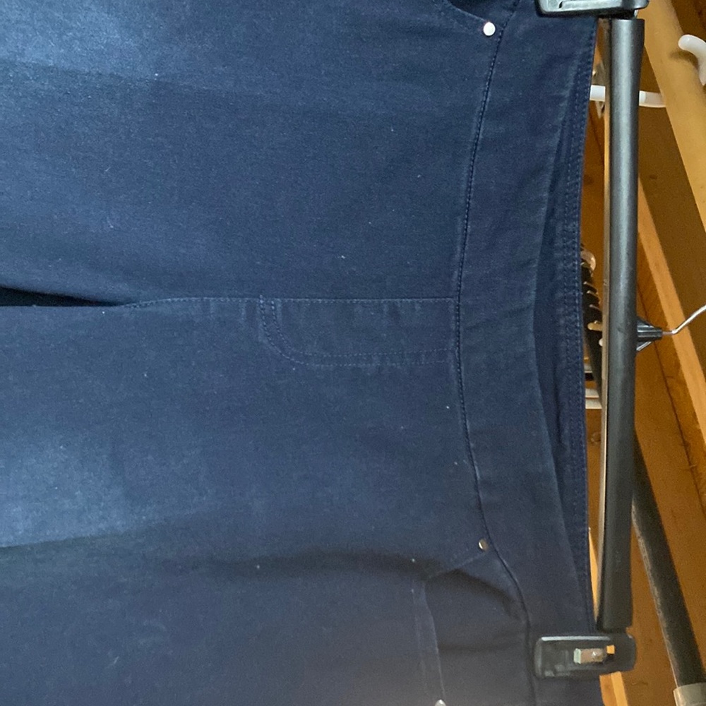 Slim-station by multiples 14p navy stretch material straight leg